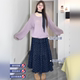 Retro forest women's small floral skirt for women Spring and Autumn 2025 medium-length cake skirt high waist slim A-line umbrella skirt