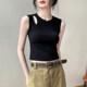 Hollow design white vest for women in summer wear 2025 new high-end slim fit slim inner sleeveless top for women