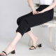 2023 Middle-aged Mom Pants Summer Thin Cropped Pants Ice Silk Middle-aged and Old Women’s Pants Loose Straight Casual Mother-in-Law