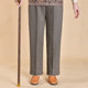 Mom pants with velvet loose straight-leg grandma pants for autumn and winter middle-aged and elderly women's pants old ladies wear woolen trousers outside
