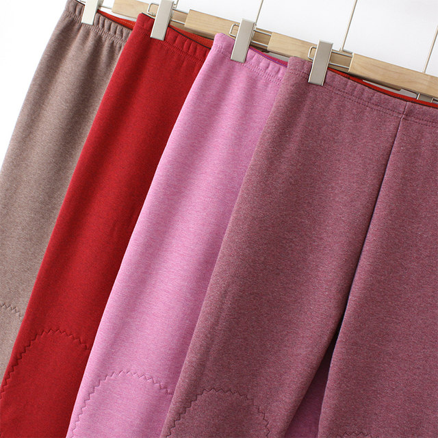 Mom's winter warm pants for women plus velvet thickened knee pads high waist middle-aged leggings grandma's autumn pants middle-aged cotton pants