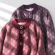Middle -aged and elderly mother jacket autumn and winter sweater jacket 80 Old women's knitted cardigan grandma wear winter clothes plus velvet