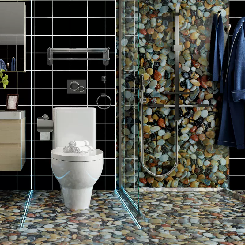 卫生间地贴墙贴防水防潮贴纸防滑耐磨瓷砖厕所浴室地面翻新