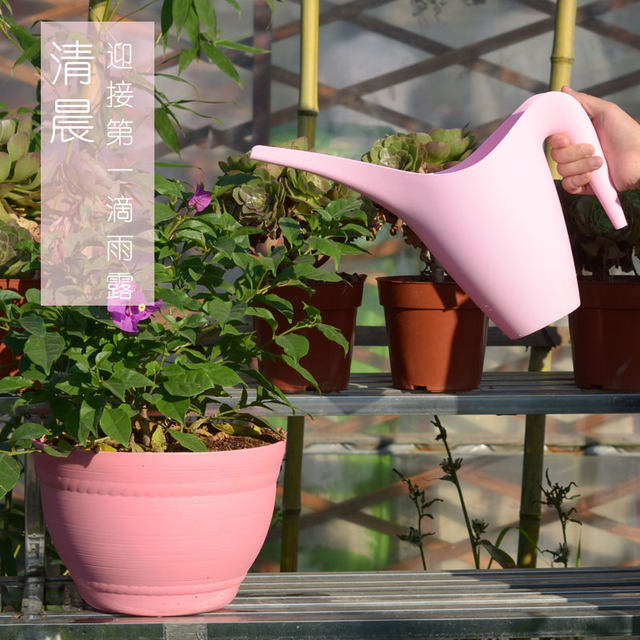 Qinju creative long mouth kettle watering kettle plastic gardening tools watering kettle household green plant potted flower watering kettle