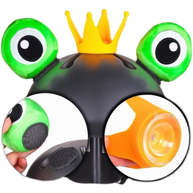 Electric car helmet cute decoration Crown frog eyes small accessories personalized creative balance car horn accessories
