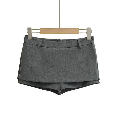 Hot girl suit skirt women's trousers 2025 new summer design side zipper slim hip short skirt