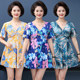 Hot spring middle-aged mother swimsuit women's split boxer skirt style conservative plus fat large size loose middle-aged and elderly swimwear