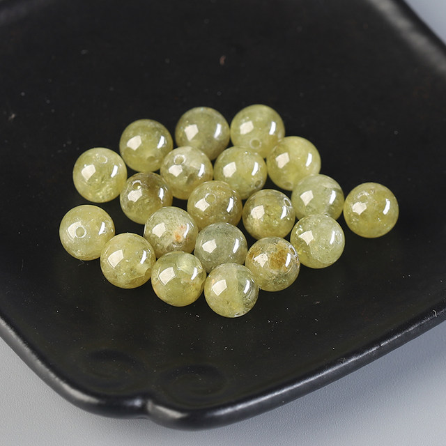 
7A Natural Green Tourmaline Loose Beads Bracelet Women's DIY Handmade Bracelet Necklace Tourmaline Crystal Duobao with Beads