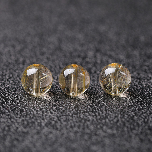 7A natural blond crystal beads bracelet for men and women diy handmade bead necklace titanium crystal citrine