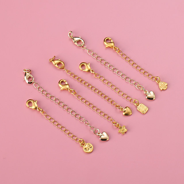 
Color-preserving sand gold bright gold extension chain bracelet ladies diy handmade bracelet love water drop lobster clasp extension chain