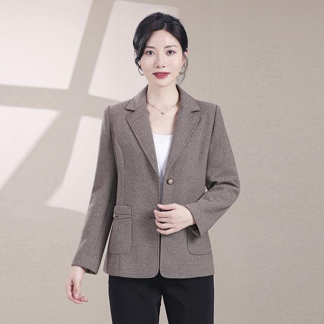 Middle-aged mother autumn suit jacket 2025 new middle-aged and elderly women's spring and autumn short fashion small suit top