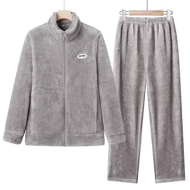 Pajamas for women winter coral velvet thickened velvet autumn and winter 2025 new flannel can be worn outside home clothes in winter