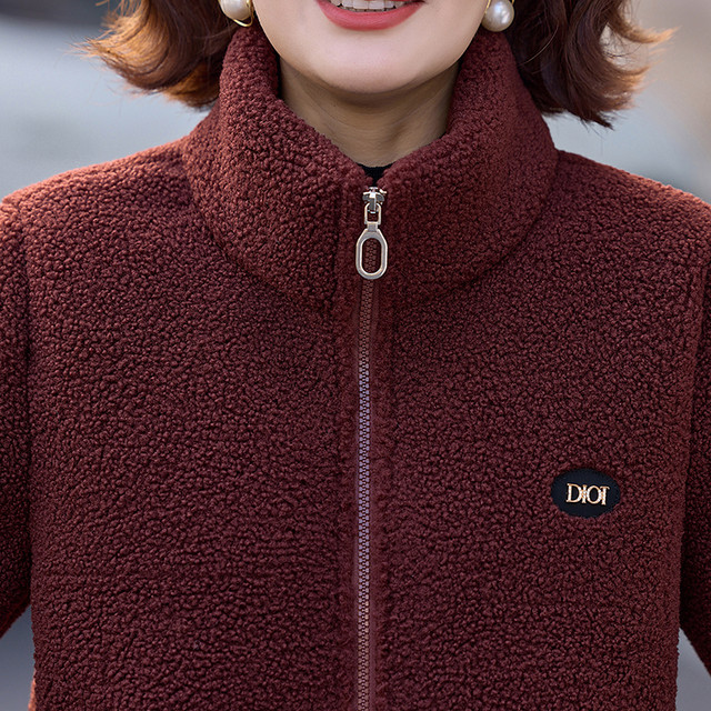 Mother's winter coat plus velvet warm cotton coat thickened middle-aged and elderly women's autumn and winter 2025 new grain velvet cotton coat