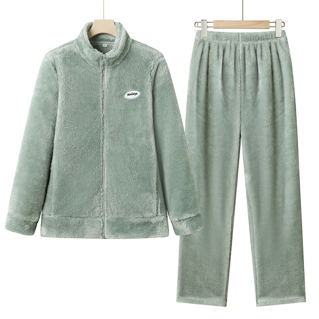 Pajamas for women winter coral velvet thickened velvet autumn and winter 2025 new flannel can be worn outside home clothes in winter