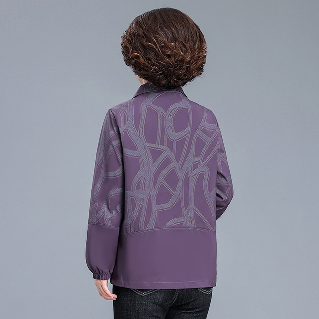 Mom's Autumn Short Windbreaker 2025 New Large Size Tops Middle-aged and Elderly Women's Autumn Coats Western Style Jackets