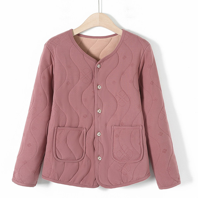 Autumn and winter warm clothing for middle-aged and elderly women, winter mother's clothing, velvet thickened bottoming shirt, elderly thermal underwear set