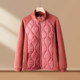 Middle-aged and elderly women's clothing, autumn and winter clothing, mother's clothing, casual polar fleece splicing quilted jacket, thin cotton coat, light weight