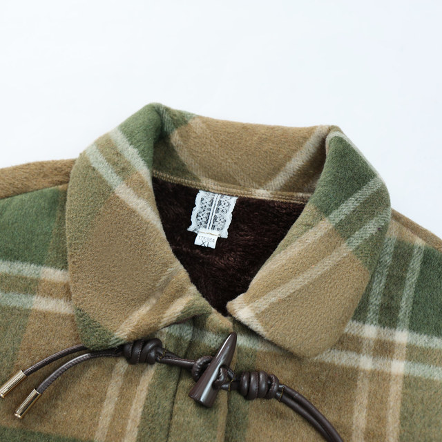 Middle -aged mother spring and autumn, velvet thick lattice woolen jacket, middle -aged and elderly women's new foreign gas -keeping shirt