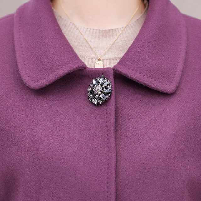 2025 mother autumn jacket short jacket fashionable wool top new style middle-aged and elderly spring and autumn windbreaker women