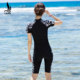 Sanqi Lian Swimsuit Female Flying Corner Long Leg Pants Fortual Competition Small chest gathered and thin conservatively covered with belly sunscreen swimsuit
