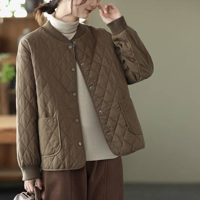 
Whole cotton large size 300Jin [Jin is equal to 0.5kg] Autumn and winter mother's clothing casual home cotton clothing loose slimming quilted lightweight small cotton jacket