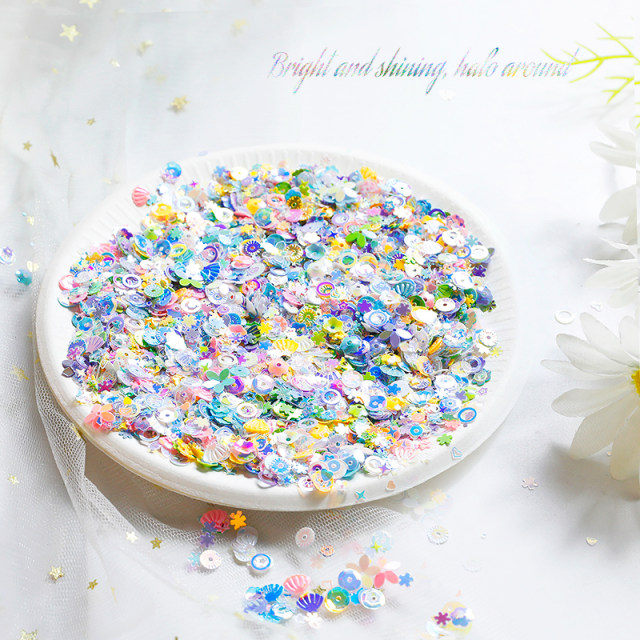 Plum Blossom Box Color Small Sequins Diy Material Pack Accessories Macaron Color Mixed Handmade Decorative Quicksand Fillet

