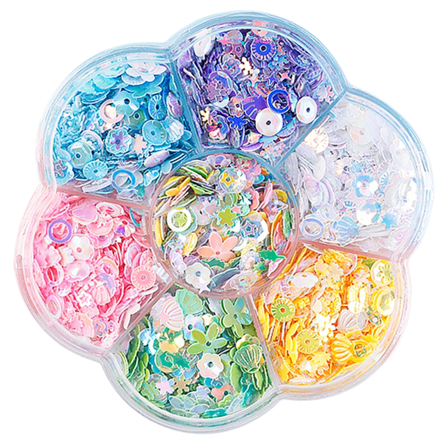 Plum Blossom Box Color Small Sequins Diy Material Pack Accessories Macaron Color Mixed Handmade Decorative Quicksand Fillet
