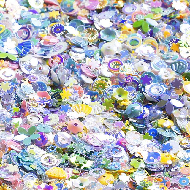 Plum Blossom Box Color Small Sequins Diy Material Pack Accessories Macaron Color Mixed Handmade Decorative Quicksand Fillet
