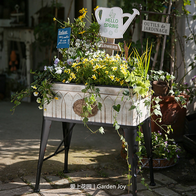 Fall in love with the garden, gardening and groceries, home iron, black leg bottom support, double jacquard box storage basket
