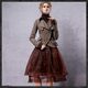 Aka's same style spring mid-length short skirt with high waist and slim retro summer gauze skirt with fluffy organza skirt in autumn and winter