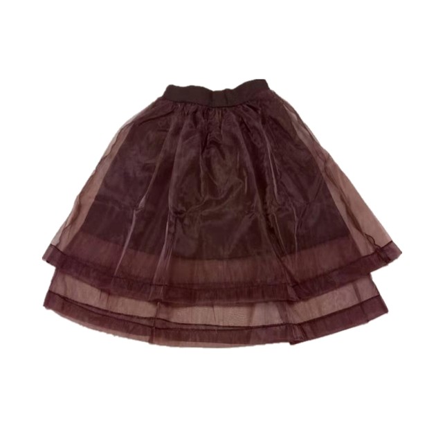 Aka's same style spring mid-length short skirt with high waist and slim retro summer gauze skirt with fluffy organza skirt in autumn and winter