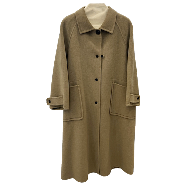 New autumn and winter double-sided cashmere coat for women's mid-length Korean version 100% Australian wool handmade wool wool coat loose