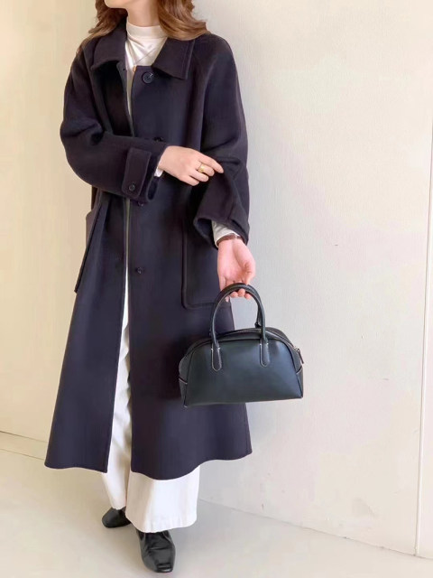 New autumn and winter double-sided cashmere coat for women's mid-length Korean version 100% Australian wool handmade wool wool coat loose