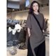A slightly fat mm European station lazy mid-length large-size T-shirt for women in summer versatile trendy slit gray mid-sleeved top
