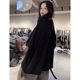 A slightly fat mm European station lazy mid-length large-size T-shirt for women in summer versatile trendy slit gray mid-sleeved top
