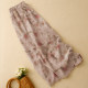 
Retro printed ramie skirt for women in summer design niche smudged floral a-line skirt temperament big umbrella skirt
