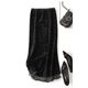 Sequenant net gauze stitching fishtail skirt velvet body skirt female autumn and winter high waist bag hip skirt loose waist and thin waist one step skirt
