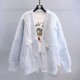 Large-size beaded design sweater jacket for women 2025 spring and autumn new loose lazy style knitted cardigan

