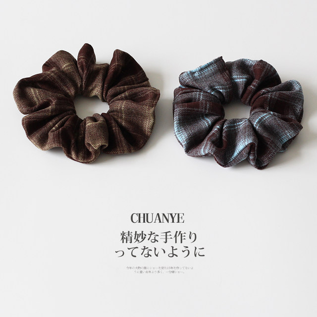 Kawano French autumn and winter flocked large intestine hair band women's new style light luxury and elegant rubber band headband hair accessories