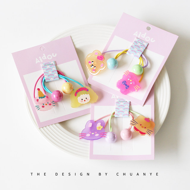 Kawano cute little animal hair rope 2025 new cartoon hair ring tie hair rubber band high elasticity durable hair accessories