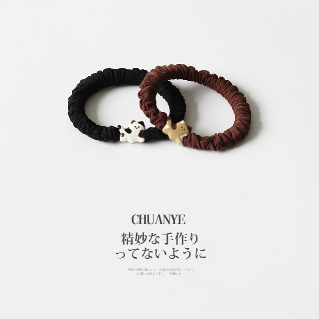 Sichuan wild lazy fat orange cat small intestine circle women's 2025 new cute simple hair rope high ponytail no-collapse hair accessories