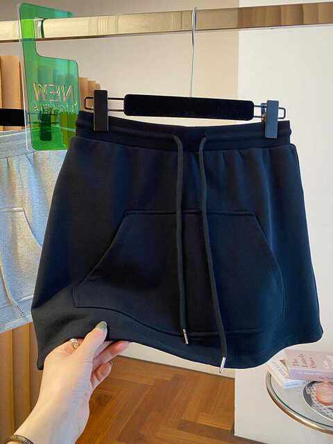 
Large size fat girl French high-end feel loose and casual high waist A-line sports short skirt for women's summer sweet and spicy hip skirt