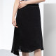 Famous teacher road asymmetrical A-line skirt for women's summer new natural waist midskirt black commuting elegant