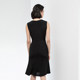 Famous Teacher Road Black V -neck -of -sleeveless A -line dress Female Summer New Slim Mid -Waist Lady Momas