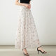 Summer fresh chiffon skirt long skirt 2024 new lady large-size printed skirt A-line skirt large umbrella skirt