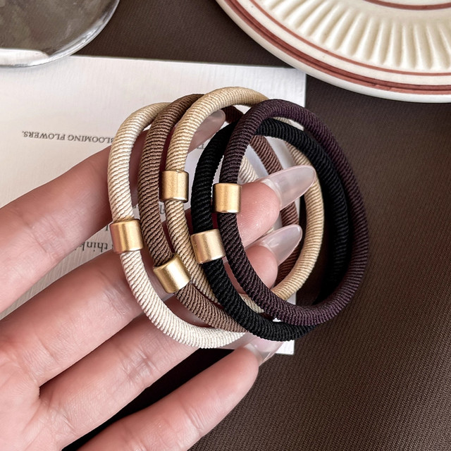 Headband women's high-end adult rubber band leather case hair ring high elastic durable hair tie hair rope headdress 2025 new style