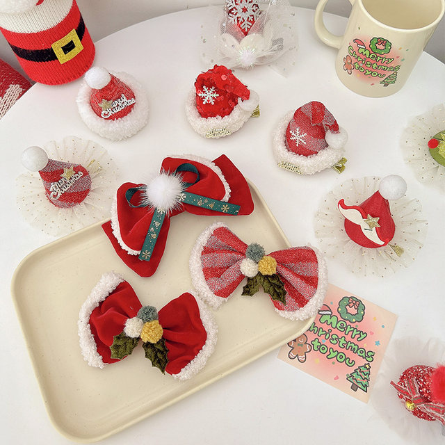 Christmas head jewelry bow hair horn, deer horn adult hair hoop children's small gift card hairpiece head hoop