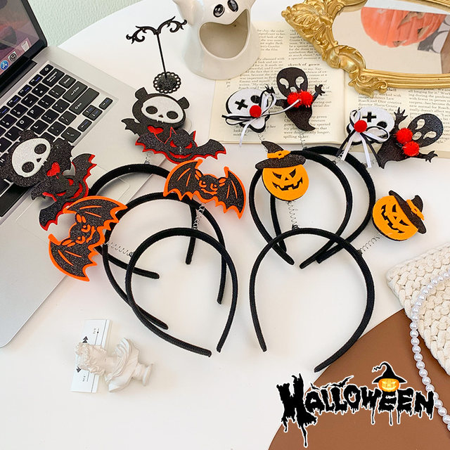 Halloween headbands funny devil headdress skull ghost pumpkin headband party dress up props party hair accessories