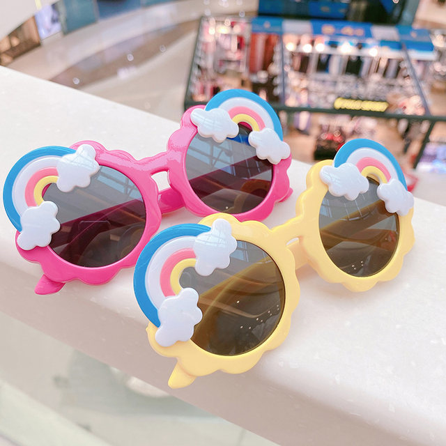 Children's sunglasses, fashionable and cute baby sunglasses for boys and girls, trendy rainbow glasses for cartoon little girls