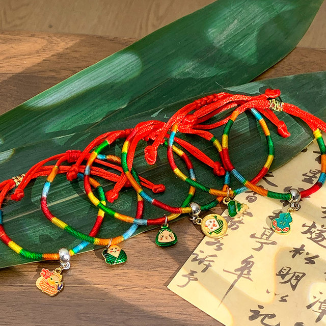 
Dragon Boat Festival colorful rope bracelet adult children baby zongzi gourd pendant colorful thread bracelet men and women red rope
